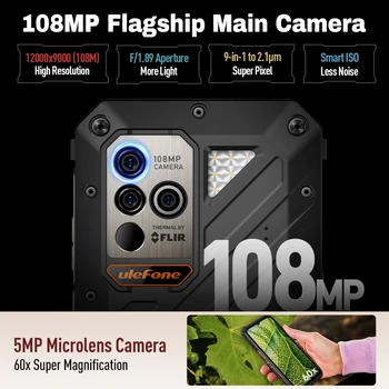 Ulefone Power Armor 18T Ultra 5G Rugged Phone 512GB ROM +24GB RAM Thermal Imaging Camera THERMAL BY FLIR® smartphone NFC 4