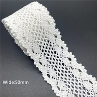 10mm-50mm 2yards White 100%Cotton Lace Ribbon For Apparel Sewing Fabric Trim Cotton Crocheted Lace Ribbon Handmade Accessories 3