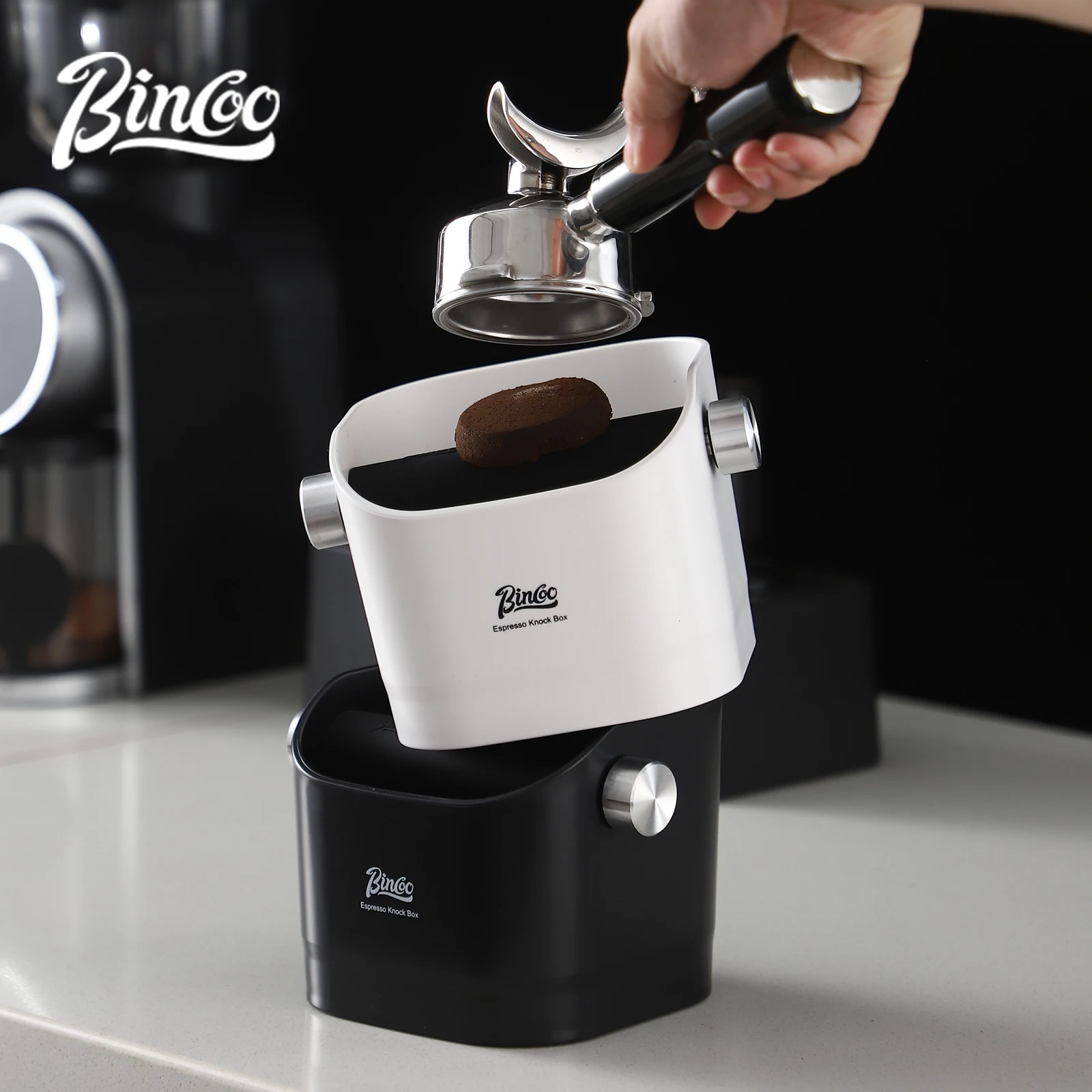 Compact Espresso Grounds Knock Box with Anti-Slip Base - Premium Barista Accessory