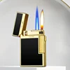 New Dual Fire Switch Butane Gas Lighter Metal Windproof Smoking Accessories Butane Gadgets Men's Gift 1