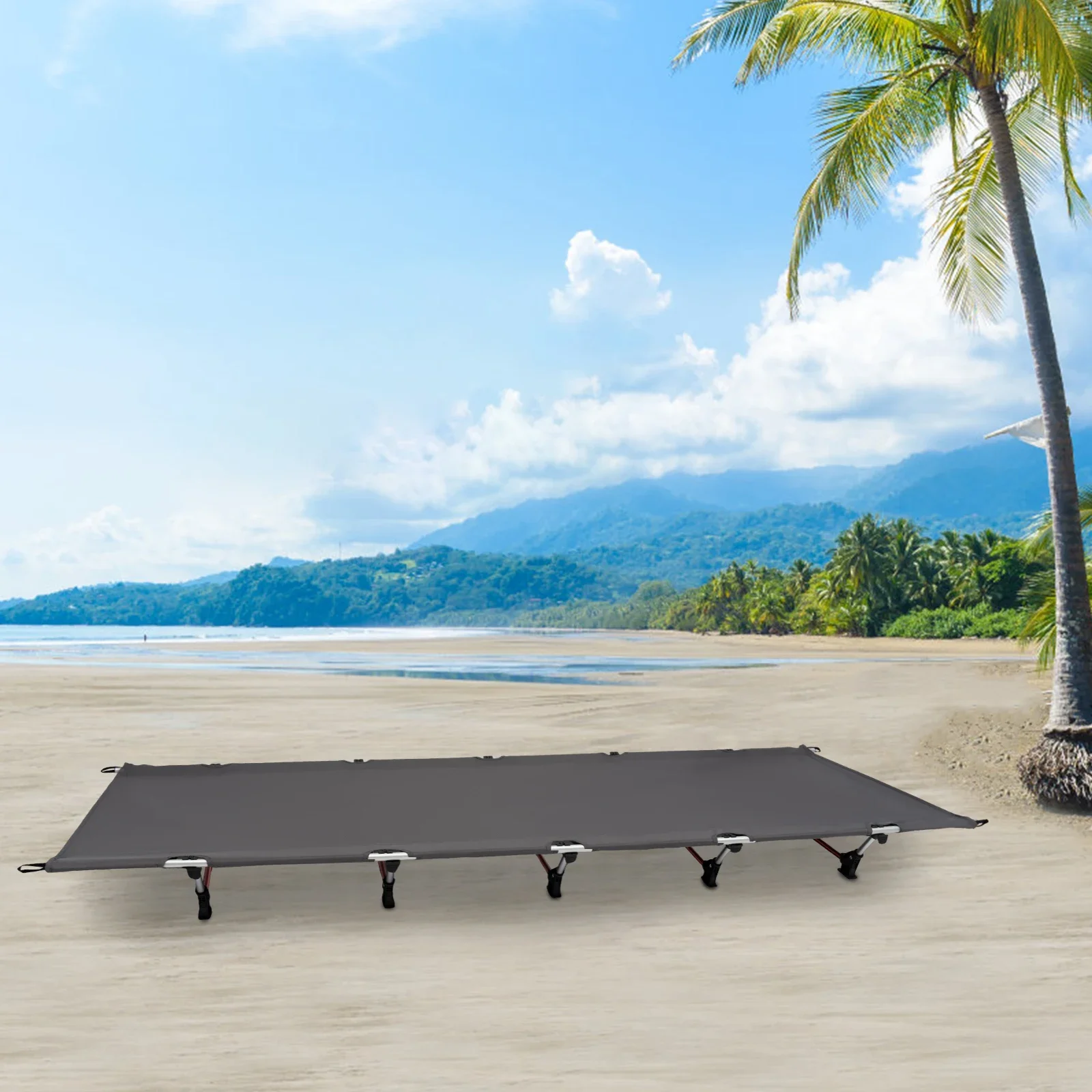 Tragbare, faltbare Campingliege, leicht und robust, mit einer Tragfähigkeit von 331 Pfund, einfach zu transportieren und zu reinigen, ideal für Outdoor-Abenteuer. – Detail 10