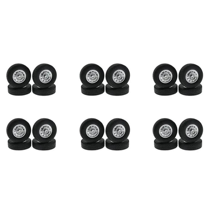 AEF1-24Pcs WPL D12 미니 1/16 RC 드리프트 트럭 자동차 예비 부품 액세서리 용 고무 휠 타이어 타이어