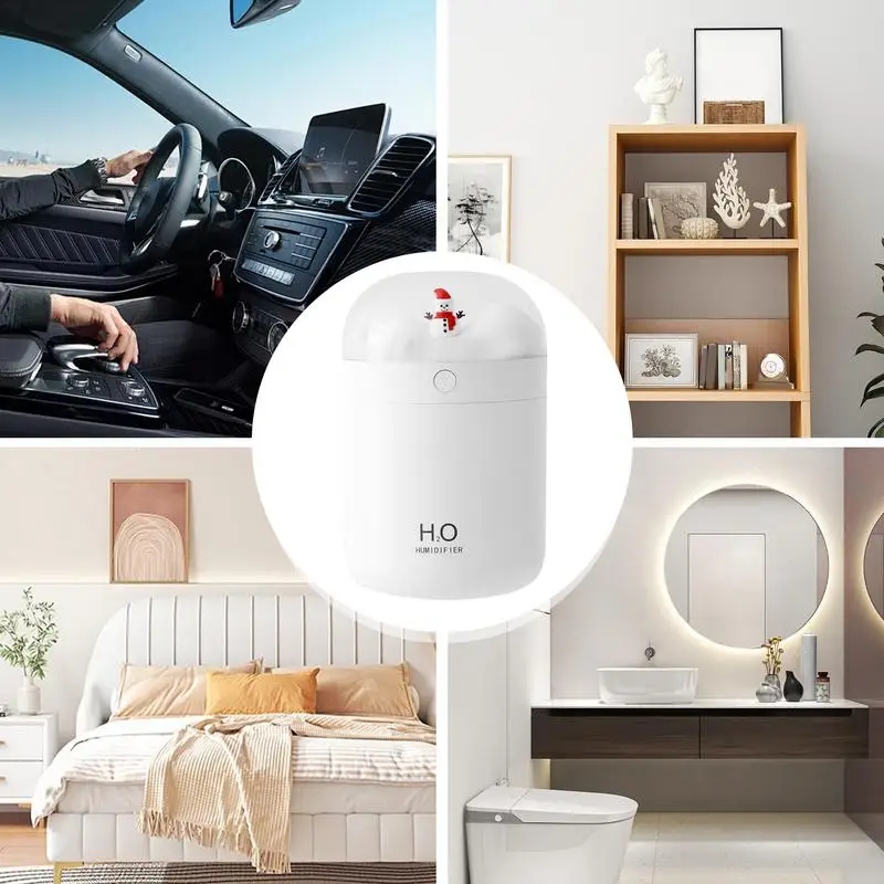 Desk Humidifier Snowman Silent Personal Humidifier Portable Air Small Desktop Humidifiers For Bedroom Travel Safe