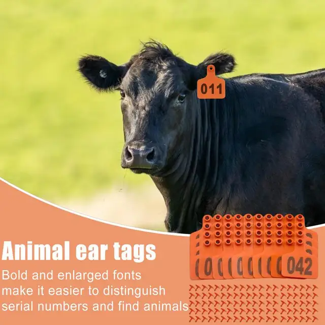 Goat Ear Tags Sheep Ear Tags Bold Font Soft Mark Label 1-100 Animal Tracking Tool For Goat Sheep Poultry Livestock Management 3