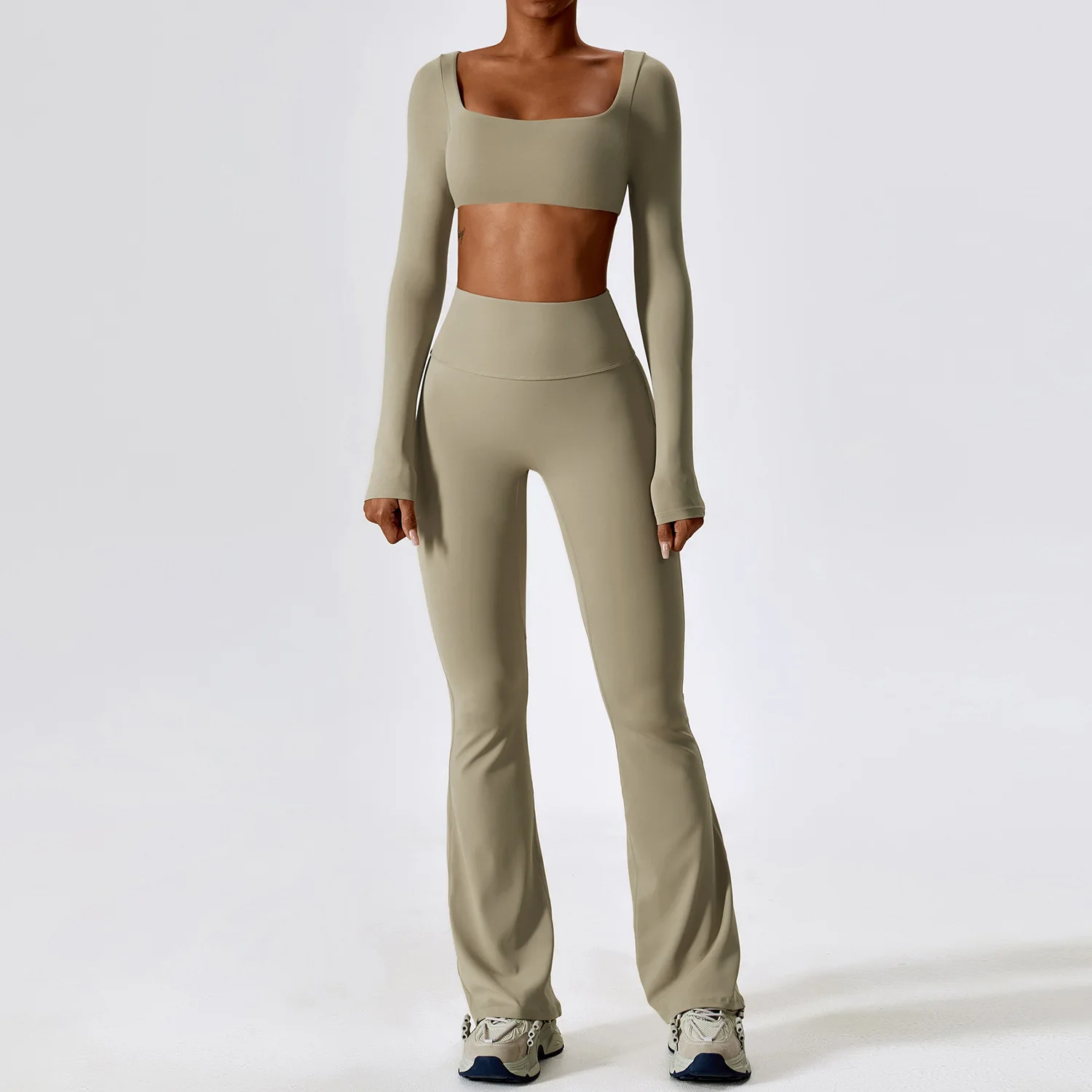 

2024 Yoga Set Seamless Women Sportswear Workout Clothes Athletic Wear Gym Legging Fitness Bra Crop Top Long Sleeve Sports Suits
