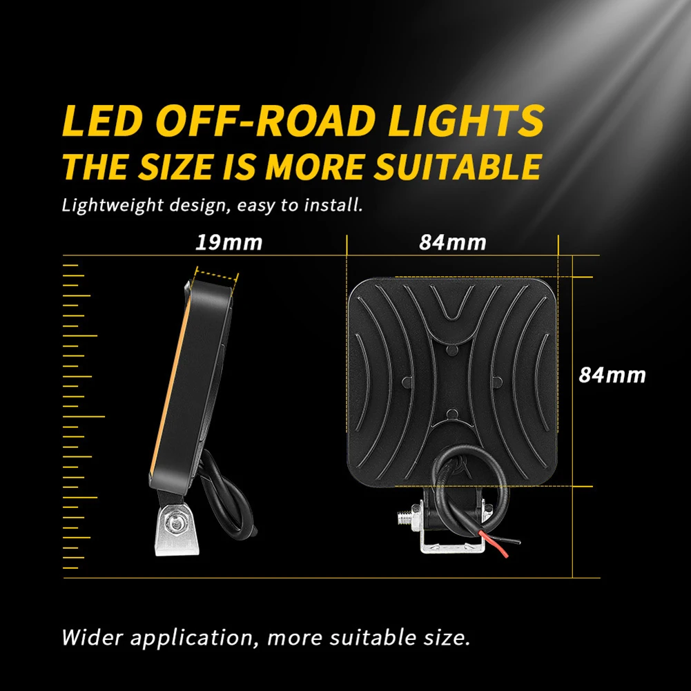 Car LED Mini Square 16 Lights 48W ABS Type 12V Off-road Vehicle Forklift Headlight Reversing Lights, Daytime Running Lights images - 6