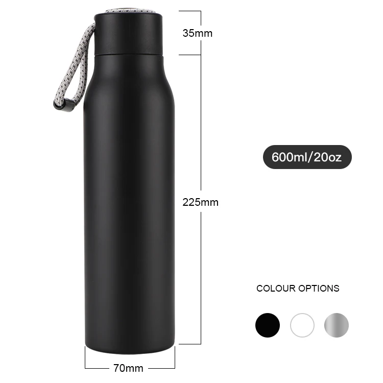 Handled Matte White Water Bottle