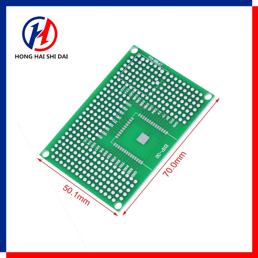 5x7CM Double Side Prototype PCB Board Breadboard Protoshield For Relay ESP8266 WIFI ESP-12F ESP-12E ESP32 ESP32S