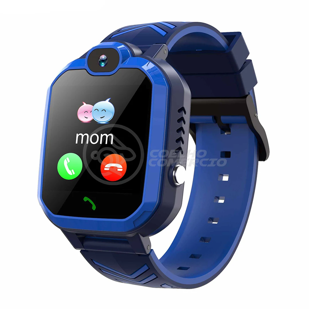 SmartWatch Relógio Inteligente Infantil Criança Q12 Localização Chamadas SOS and iOS - Azul - AliExpress