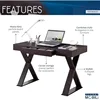 Trendy Writing Desk with Drawer, Espresso 6
