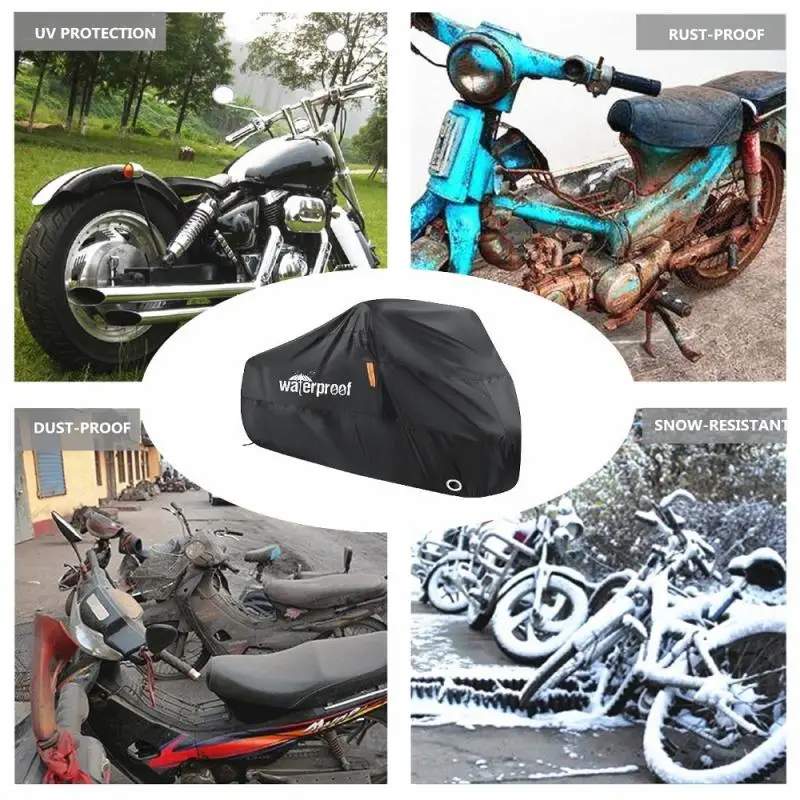 Universal Outdoor Motorcycle Cover UV Dust Rain Snow Protector Motor Scooter Cover All Season Waterproof Reflective Car