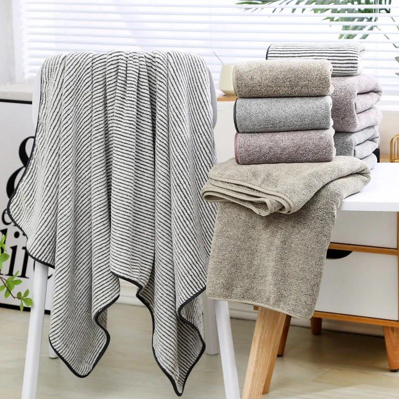 2 Pcs 70X140CM Bamboo Charcoal Fiber Bath Towels Set Thickened Soft Absorbent Microfiber Quick Drying Comfortable Bathroom Towel bath towels microfiber towel set bamboo towel set