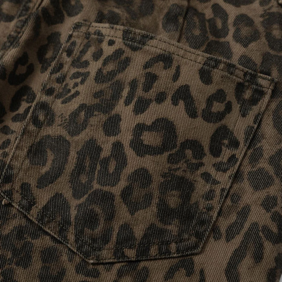 Vintage Leopard Jeans Men Hip Hop Streetwear Harajuku Hip Hop Baggy Jeans Trousers Retro Denim Pants 4