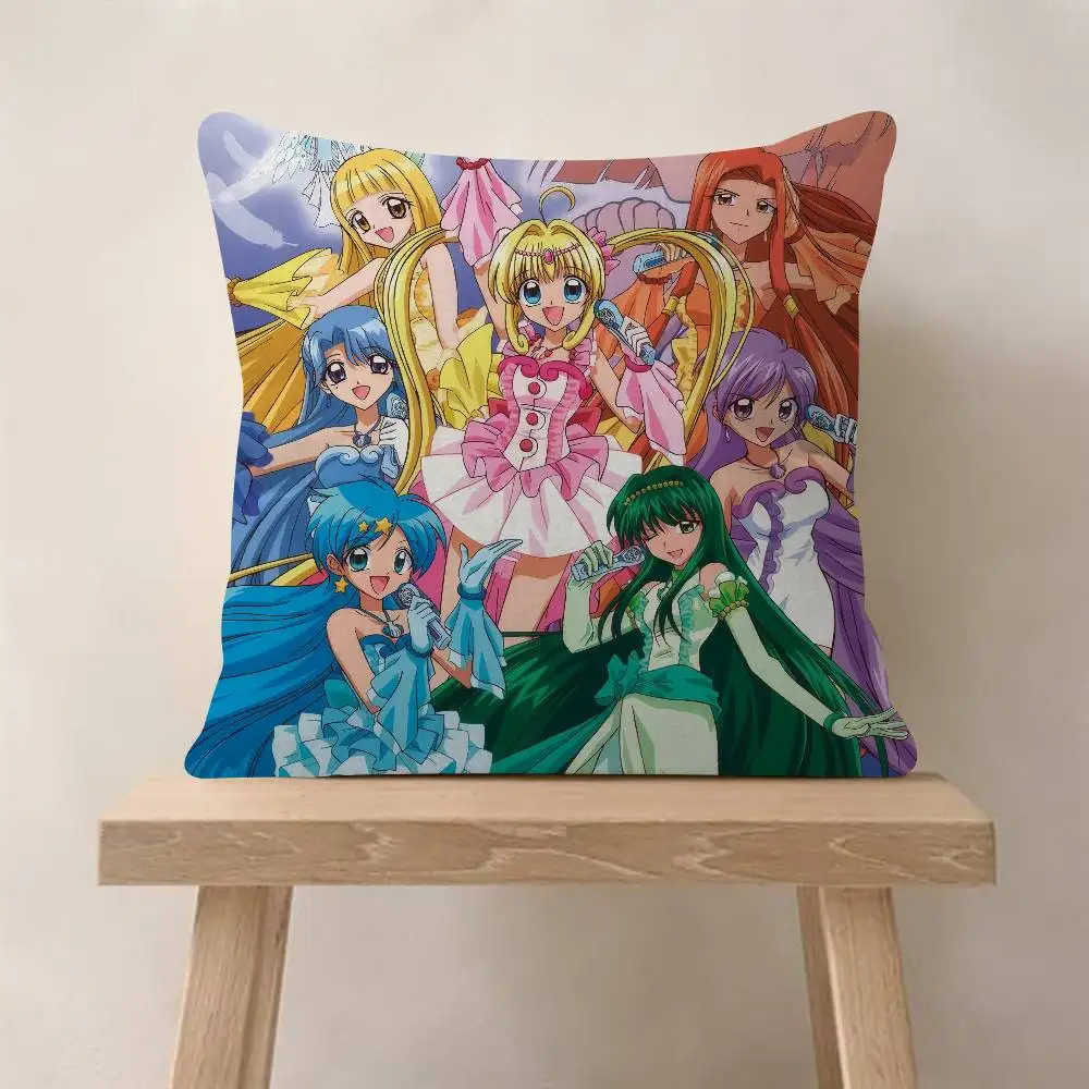 애니메이션 M-Mermaid Melody Pichi Pichi Pitch 사무실 쿠션 베개 커버 자동차 쿠션 커버45X45CM 요추 베개 커버 소파 베개 커버