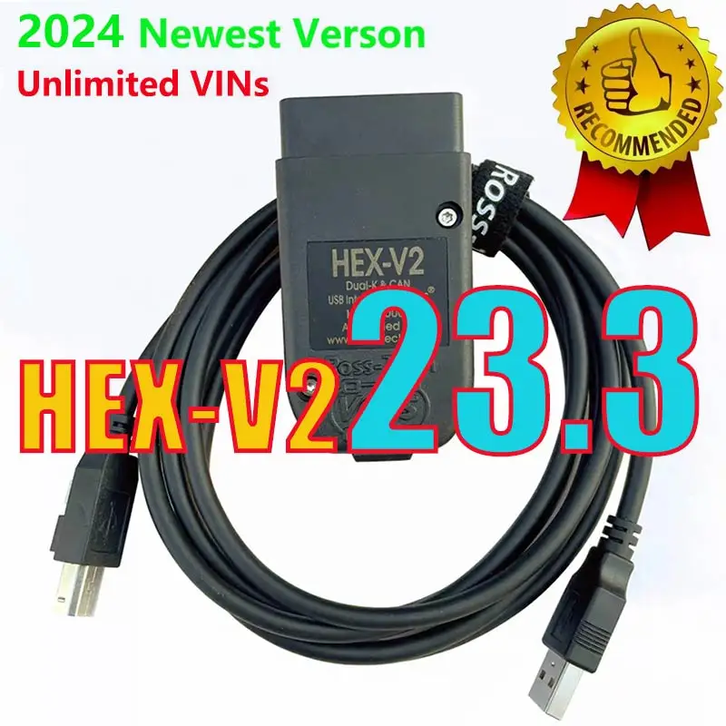 2024 Più Recente Interfaccia Vagcom Vcdscan Hex V2 Aggiornamento 23.3.3 Per Vw Per Audi Skoda Seat Multi-Language Car Autocom Diagnostics Tool
