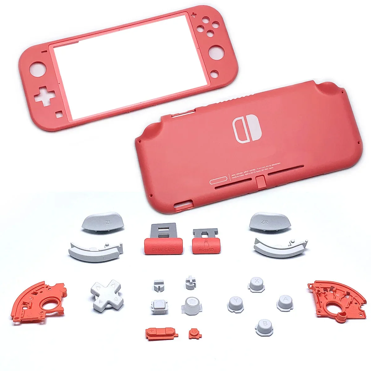 Custodia E Pulsanti Di Ricambio Per Custodia In Plastica Per Console Nintendo Switch Lite Cover Frontale Posteriore Per Frontalino-Coral