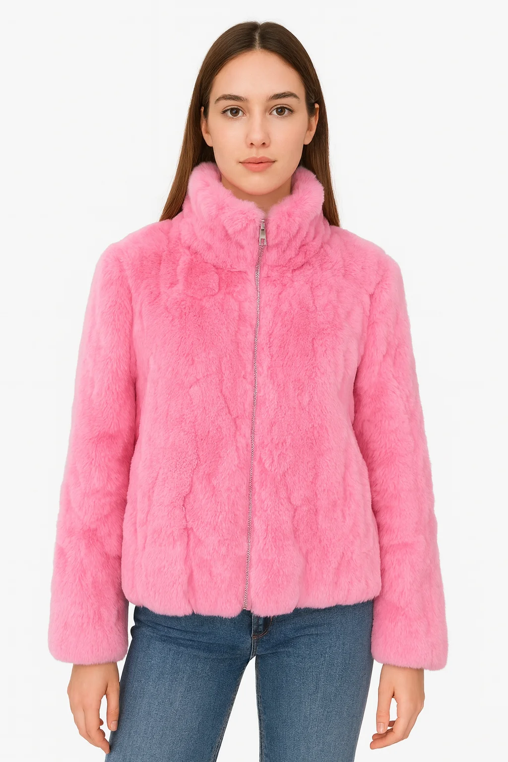 Real Rex Rabbit Coat Jacket Woman Casual Winter Furry Warm Furry