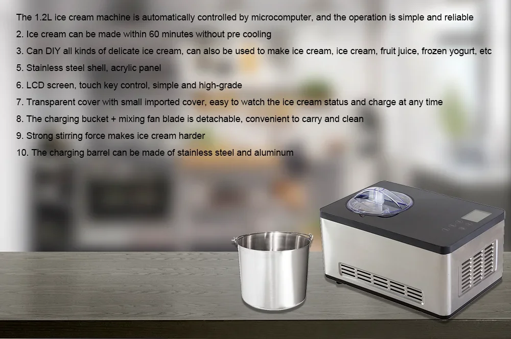 WEILI 2.0L Home Frozen Fruit Table Top Soft Serve Ice Cream Maker Machine Many Flavor Electric 2.1 Kitchen Items Automatic 180 6