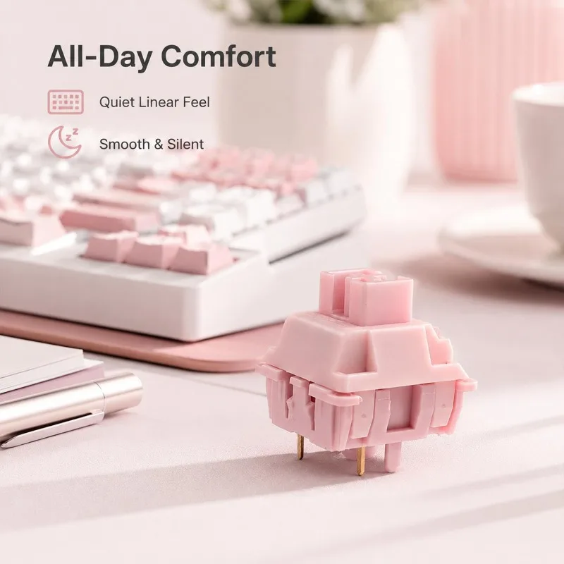 Sakura V2 Linear RGB Mechanical Keyboard Switches - Customization Accessories, Lubrication Included