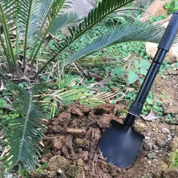 Multifunctional garden shovel for camping, suitable for camping/fishing/wild survival, etc. Shovel. Pickaxe and hoe three-in-one