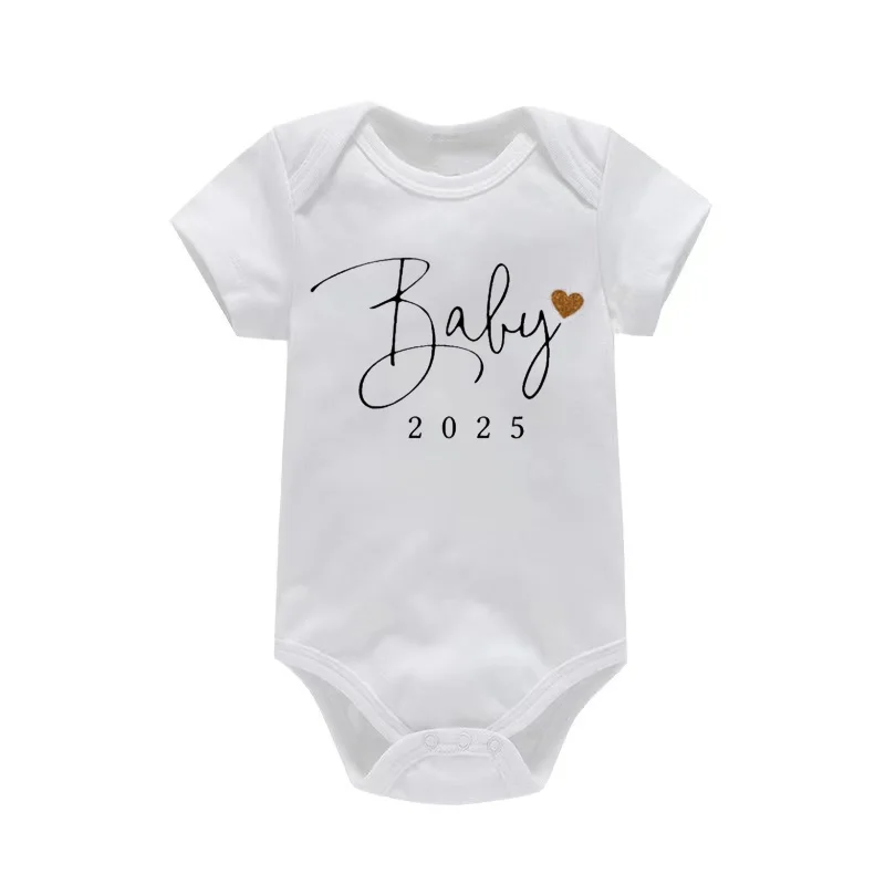Baby Bodysuit Romper baby bodysuit cotton romper Funny Boys Girls Outfits Body Pregnancy Reveal Clothes Baby Coming Soon 2025 Announcement