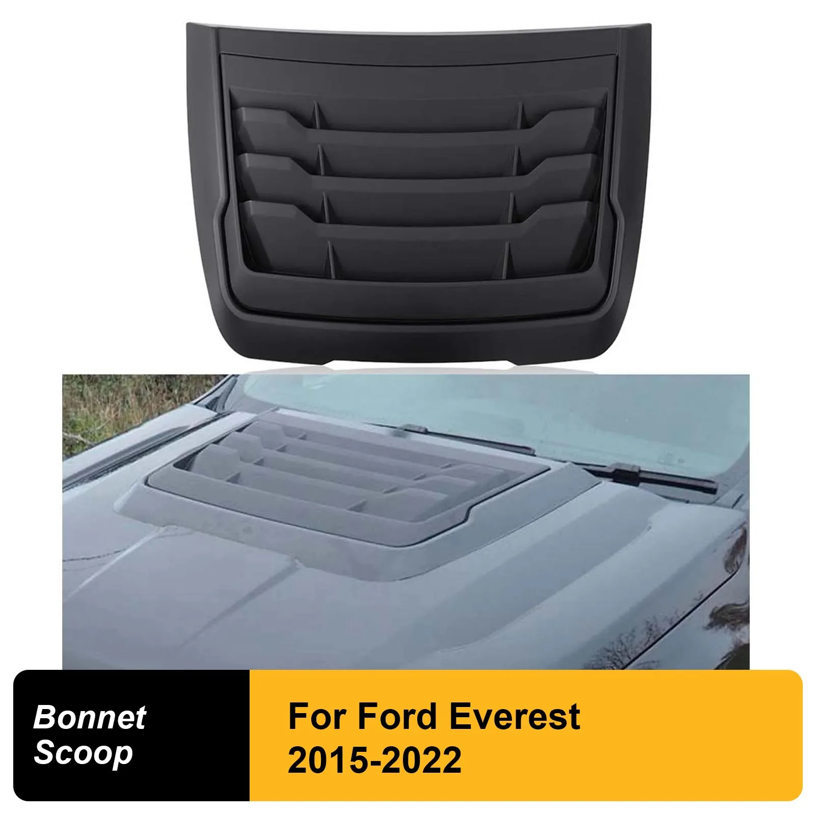 

Bonnet Scoop Hood Vent Cover Matte Black Bonnet Protector For Ford Everest 2015-2022 4X4 Car Accessories