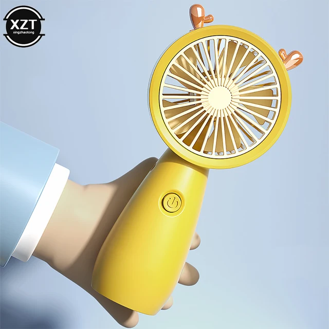 Kézi Usb Töltő Ventilátor Mini Zsebventilátor Asztali Iroda Aranyos Néma Kültéri Utazási Hordozható Zsinór - Image 5