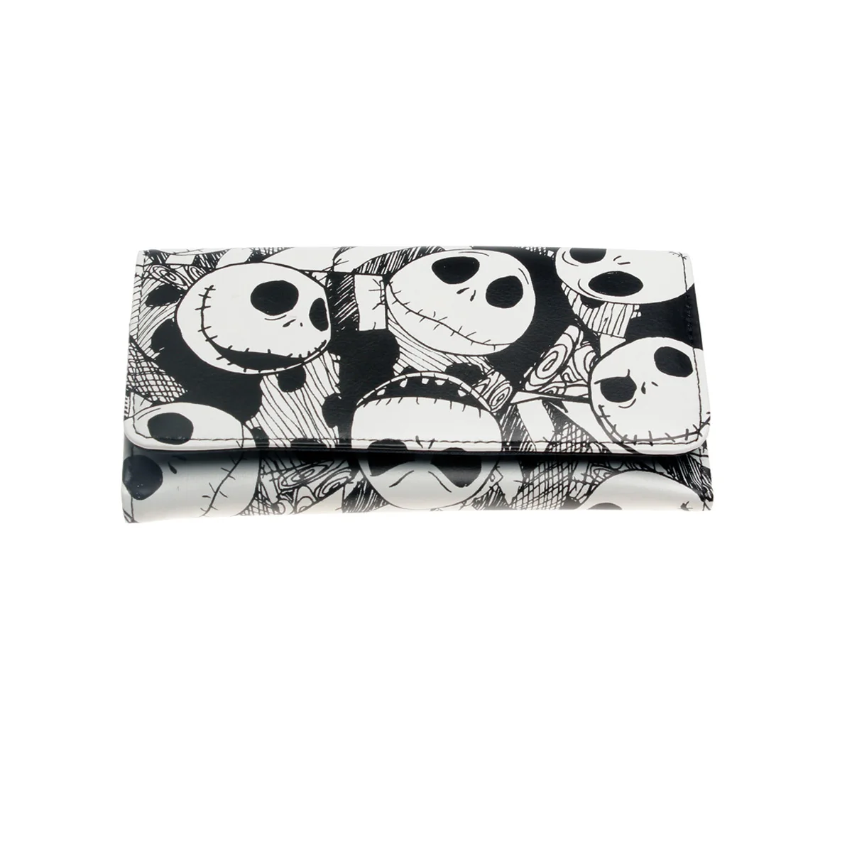 Disney the Nightmare before Christmas Floral Print Trifold Wallet Fashionable Personalized Card Holder Coin Purse
