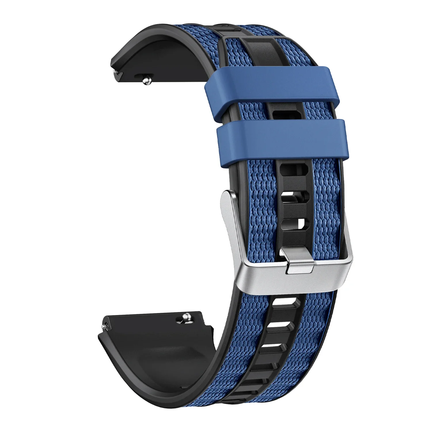 Two-Tone Silicone Sports Strap - 22mm Premium Watchband
