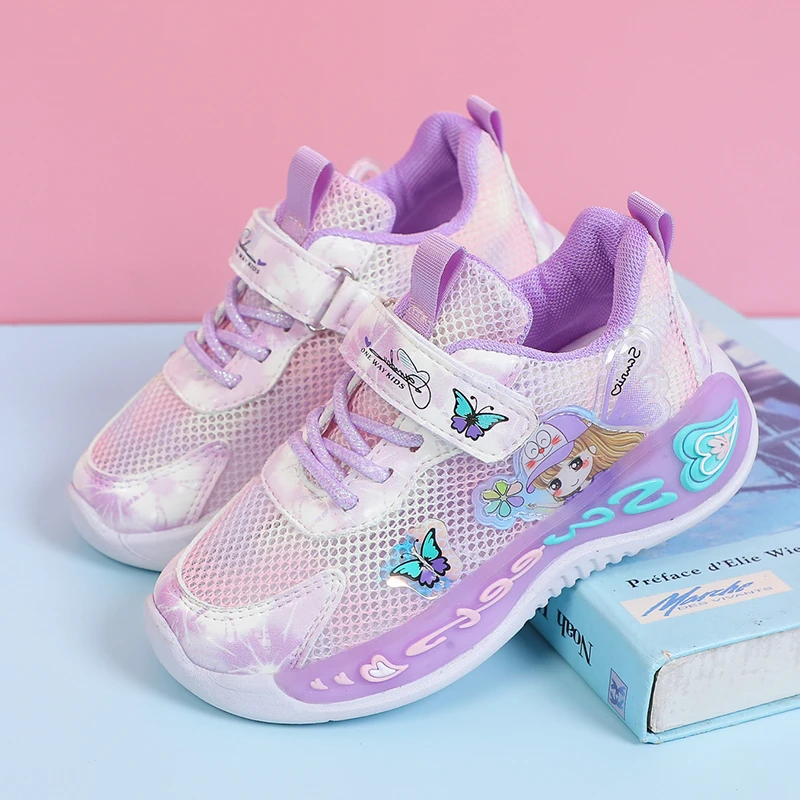 2025 أحذية شعبية الفتيات موضة الوردي الكرتون أحذية...