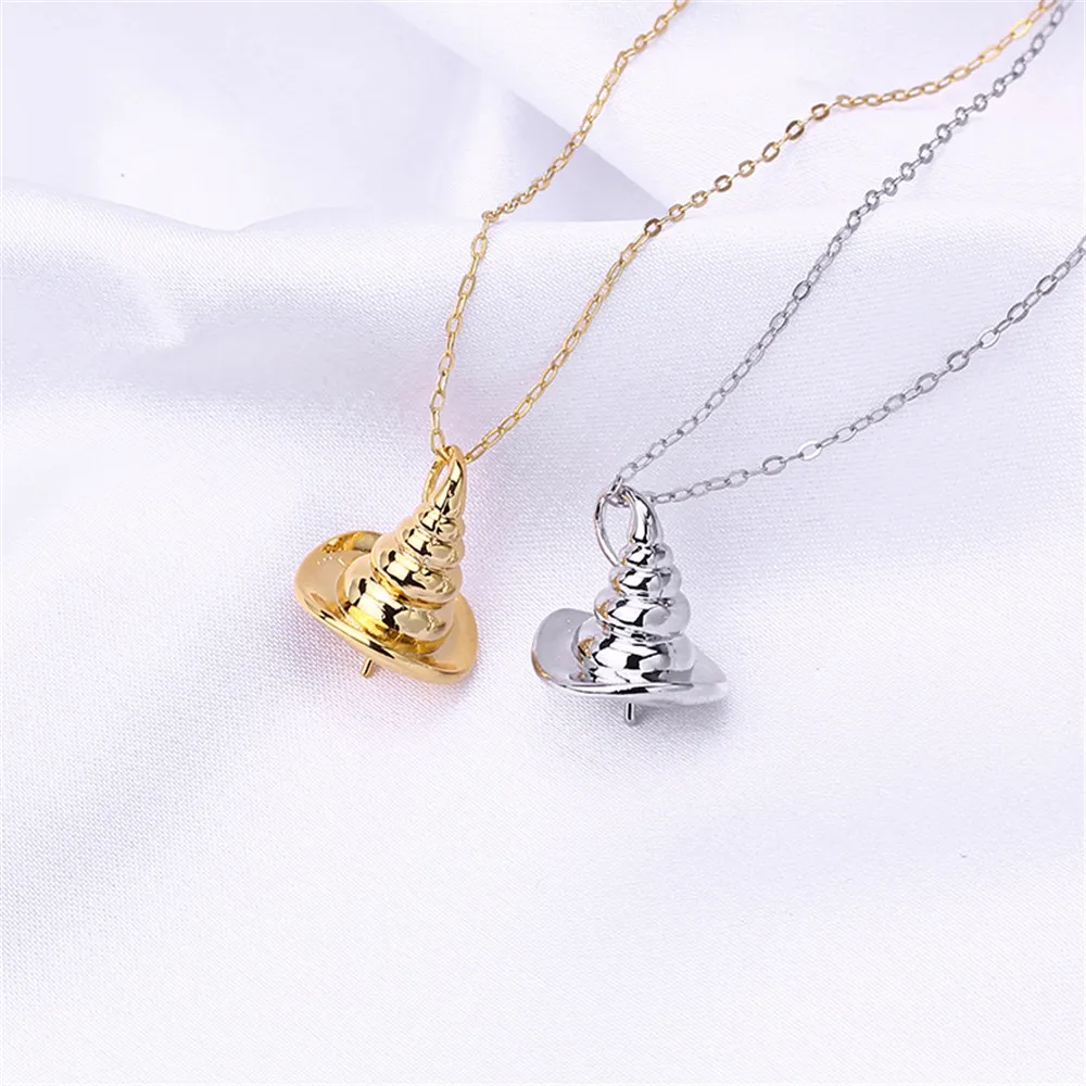 

Domestic 14k Gold Plated Pearl Necklace Magic Hat Pendant DIY Accessories