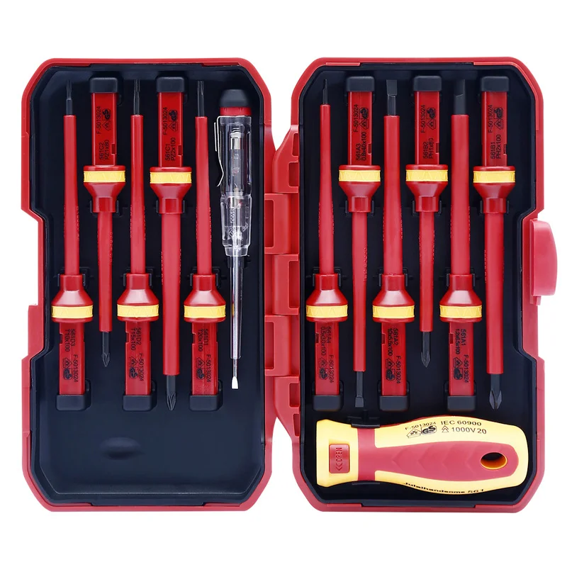 Jewii 13pcs 1000v Changeable Insulated Screwdrivers Set With