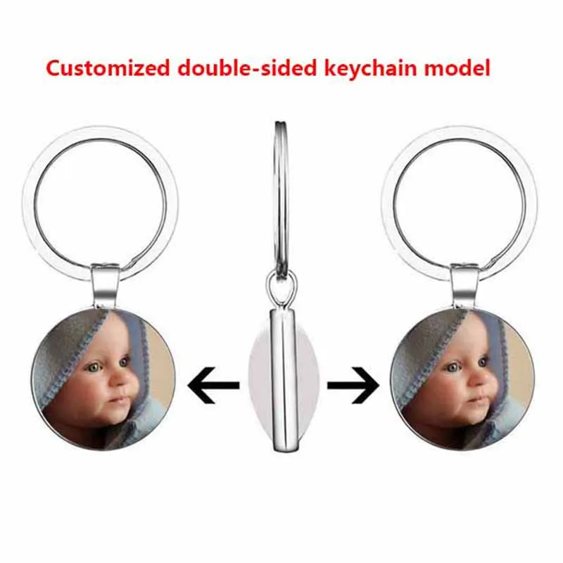 

Diy Picture Pendant Customized Keychain Photos Of Baby, Mom, Dad, Grandpa, And Grandma Like Gifts From A Family