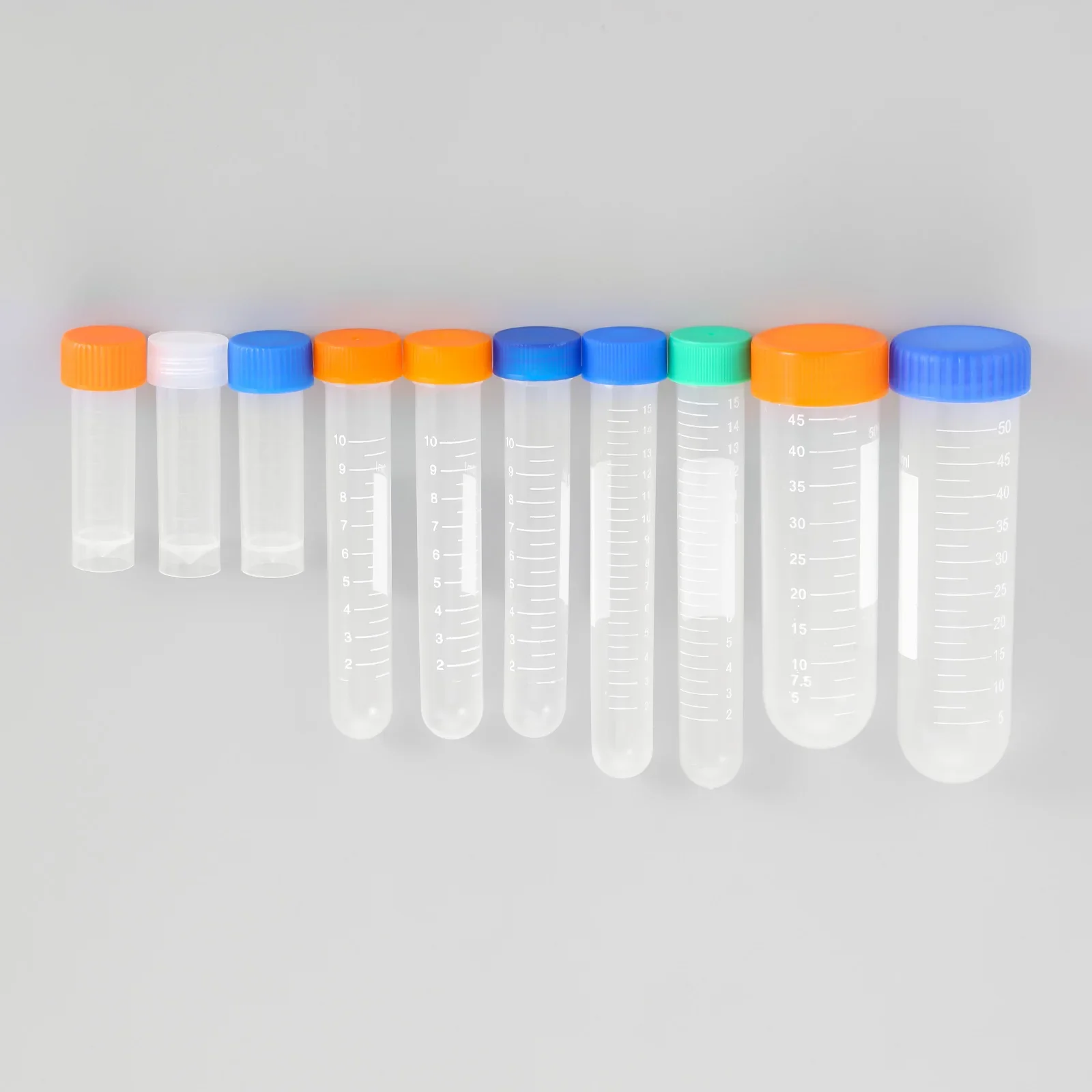 Clear Sewing Needles Storage Tube Plastic Pin Bottle with Scale Beads Button Container Box Holder Colorful Cap 5pcs/set