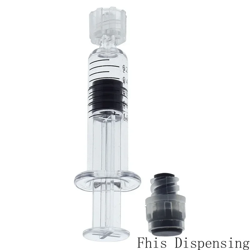1ml 3ml 5ml Luer Lock Syringe with Measurement Mark Tip for CBD Oils EJuices Liquids Chemical (Gray Piston)