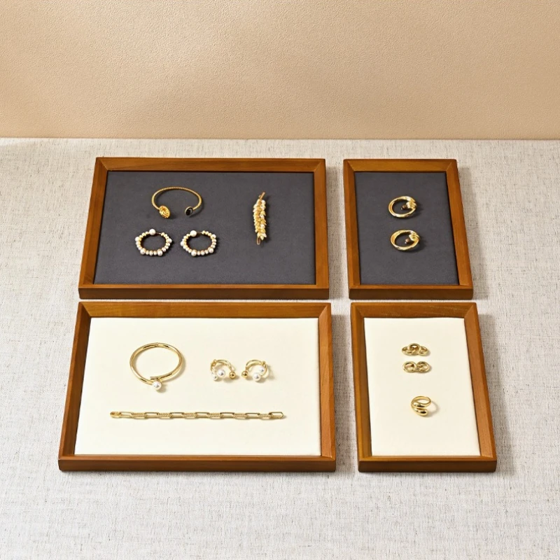 Elegant Wooden Jewelry Display and Storage Tray