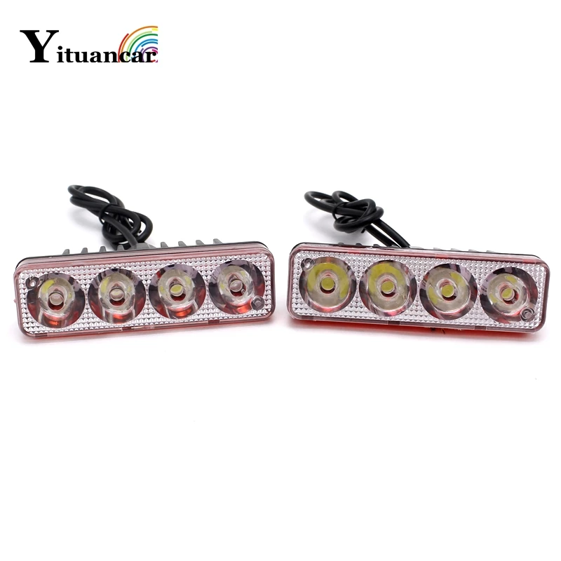 

Yituancar 2X LED Daytime Running Light Car Styling DC9-80V Waterproof Strobe Flash Warning DRL Fog Day Lamp For Auto Motorcycle