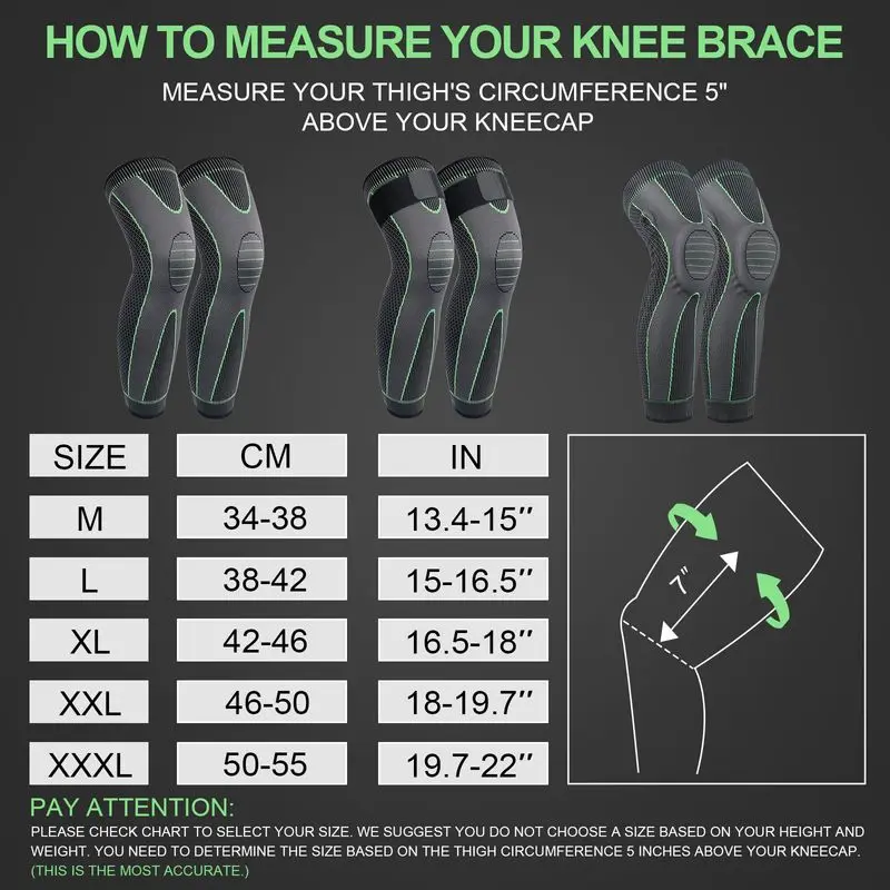 1pc Knitted Nylon Sports Knee Support Compression Long Full Leg Sleeve Arthritis Relief Running Warm Knee Protector