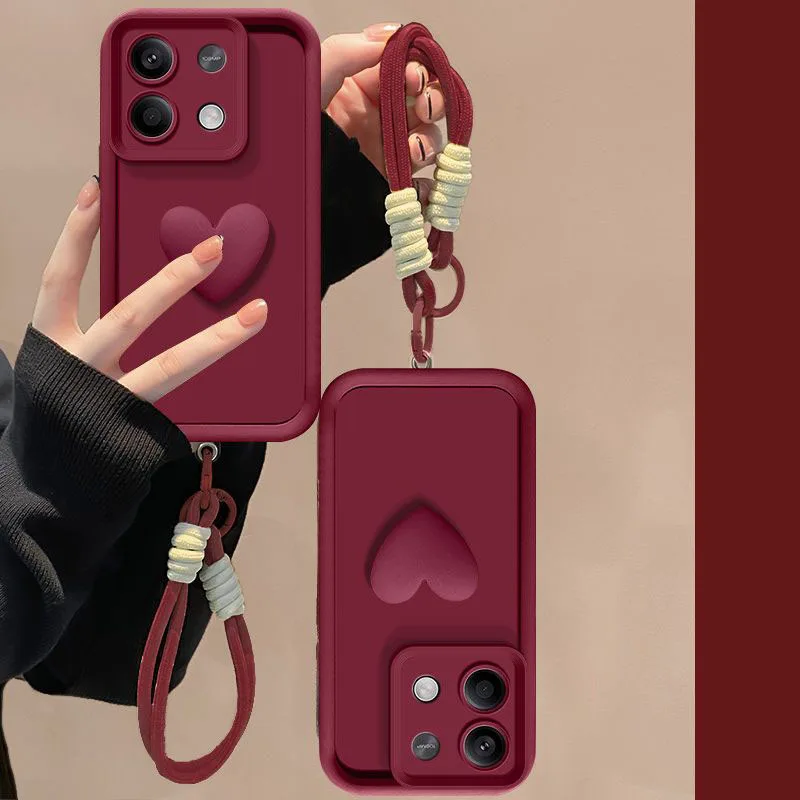 Love Heart Hand Strap Full Package Soft Protective Case