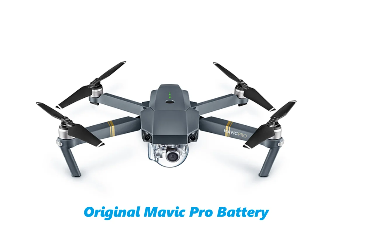Deux batteries intelligentes originales DJI Mavic Pro côte à côte, zéro cycle, avec étiquettes visibles sur fond neutre.