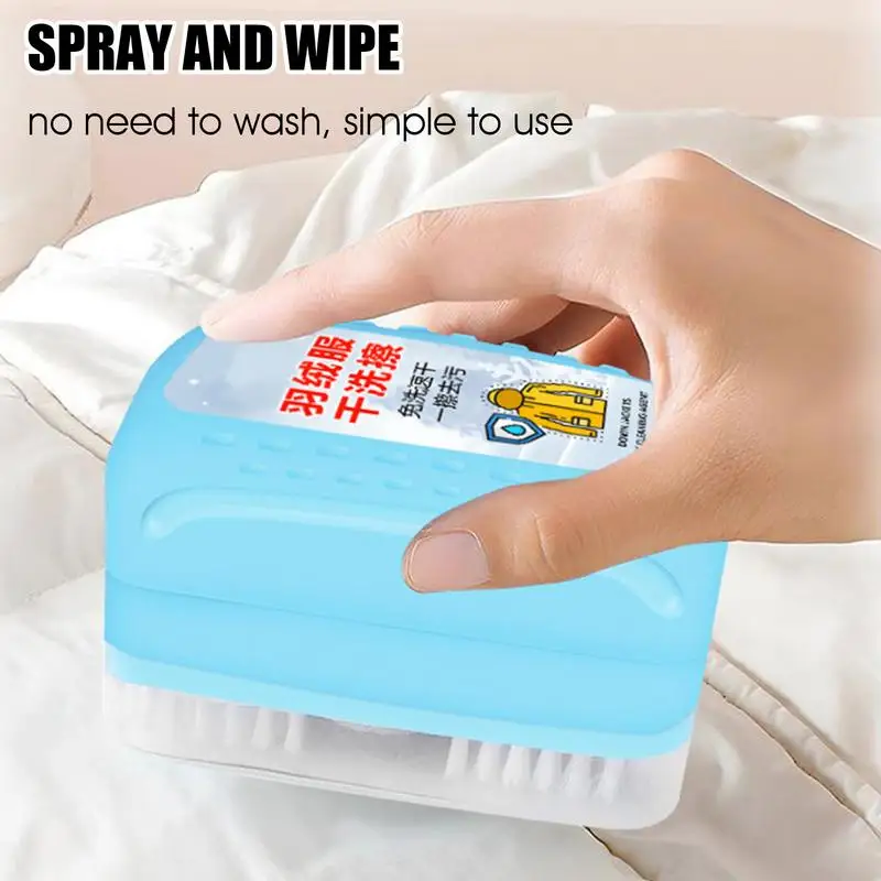 Down Jacket Cleaner 120ml Cotton Clothes Dry Cleaning Agent Multifunctional Laundry Stain Remover Laundry Scrub Brush For Down