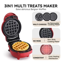 110V/220V Multifunctional Waffle cake maker Non-stick Skillet Mini Omelette Egg burger maker Donut Baker Double-side heating 3