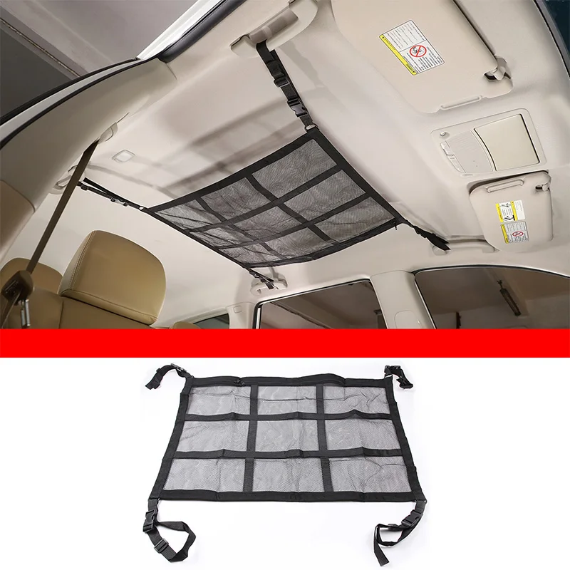 

For Nissan Pathfinder 2013-2018 Car Roof Storage Organizer Automotive Ceiling Cargo Net Pocket Mesh Storage Bag Roof Tent
