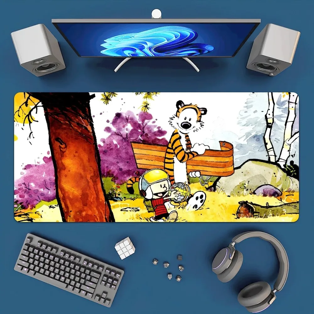 Comic C-Calvin and H-Hobbes Mousepad Office Large Mouse Mat Keyboard Mats Rubber PC Computer Game Big Anti-slip Mice Mat 3