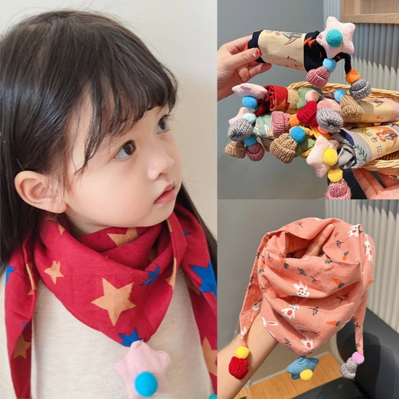 

Cotton Baby Scarf Autumn Winter Warm Windproof Neckerchief Kids Mouth Towel Cartoon Boys Girls Children's Scarf