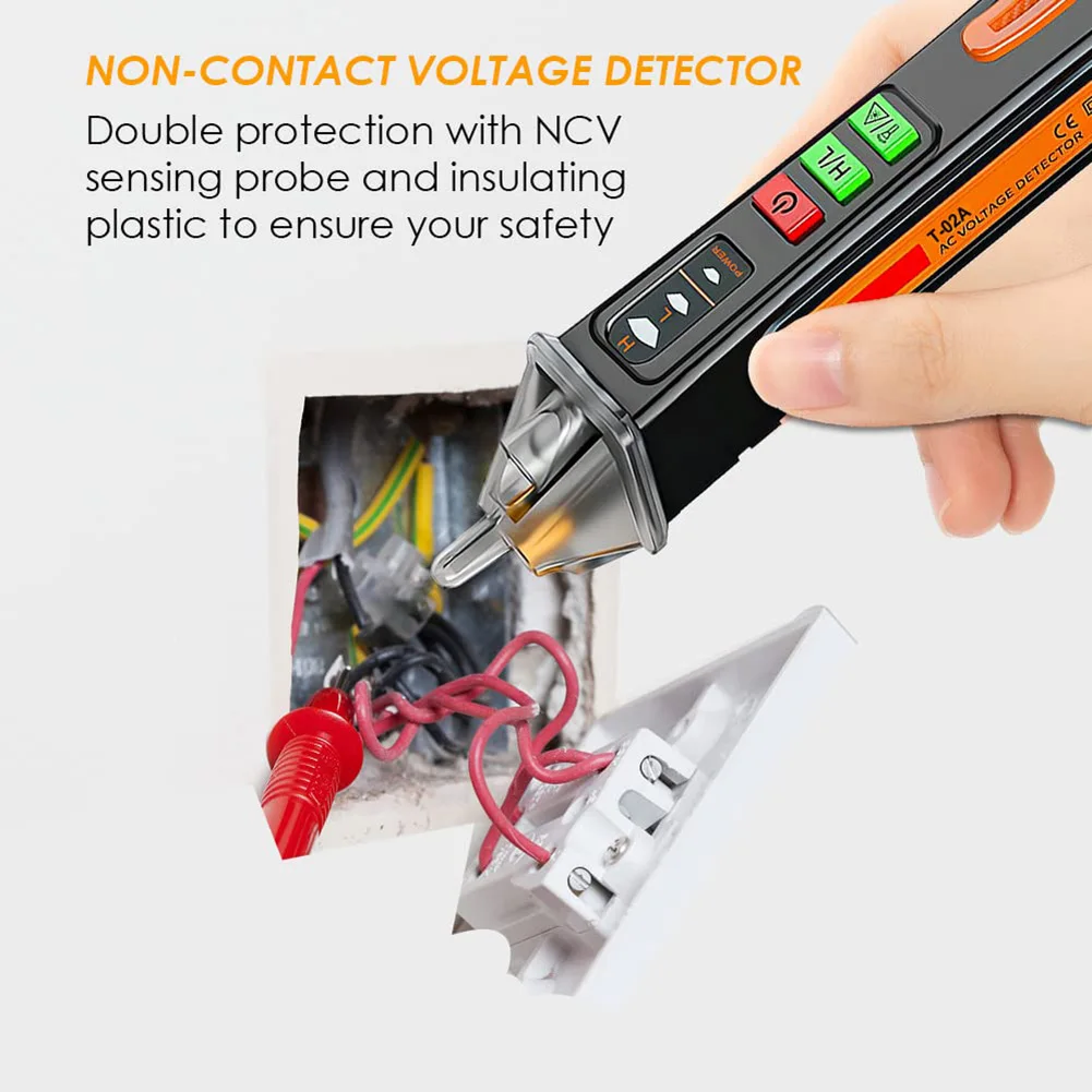 비접촉식 전압 테스트 펜 - 듀얼 범위 AC 전압 테스터 12V/48V-1000V, 실시간/빈 회로 감지 테스터 자스민