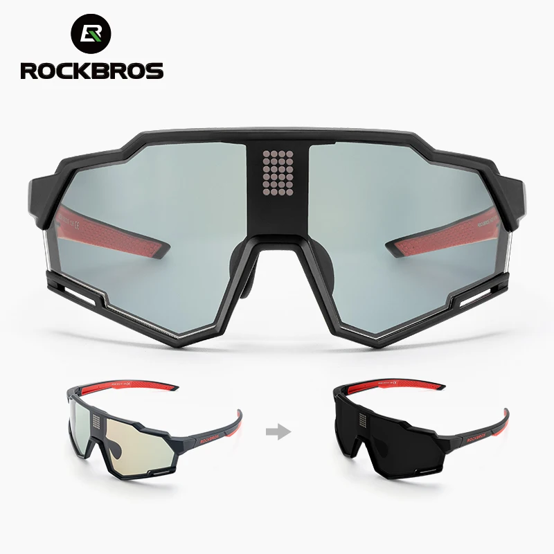 ROCKBROS Sunglasses Polarized Cycling Glasses Electronic Color Change