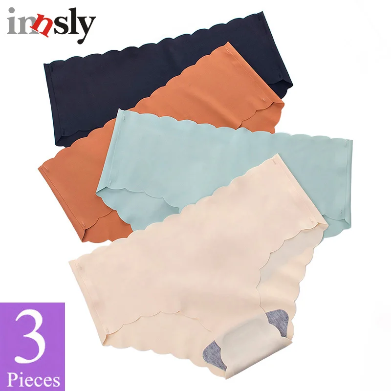 

3 Pieces/Set Underwear Women Seamless Panties Female Ruffle Underpants Big Size Silk Smooth Ladies Sexy Briefs