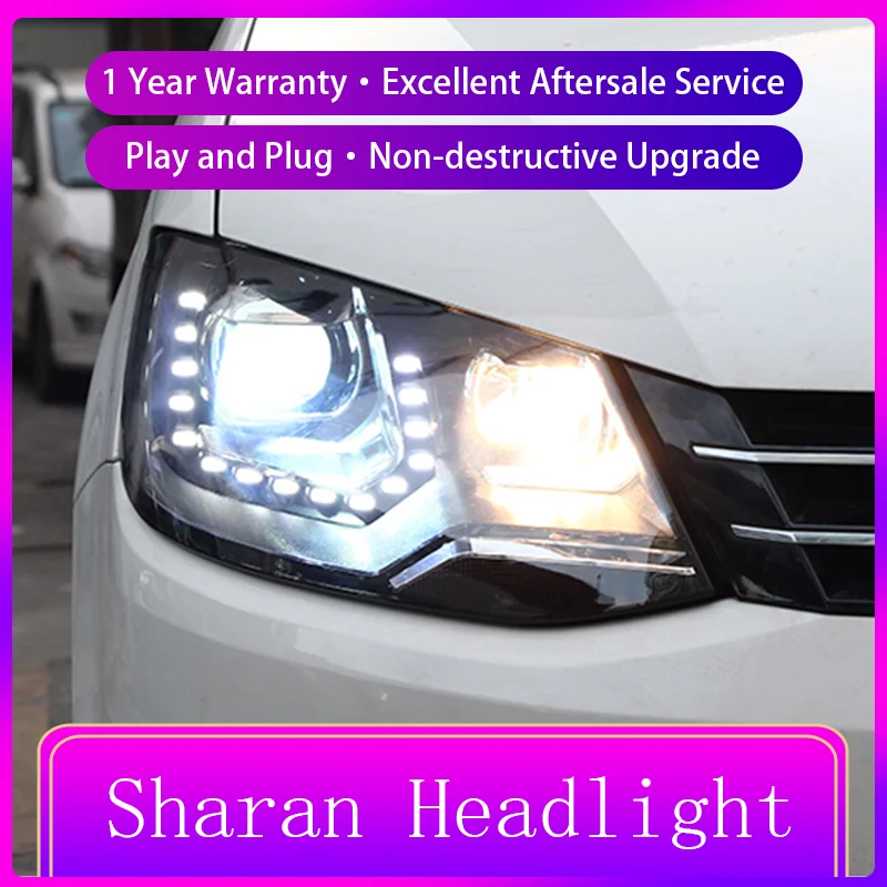 

Auto Headlights For Volkswagen VW sharan 2012-2019 Front Light DRL HID Head Lamp Turn Signal LED Configure Lens Car Accessories