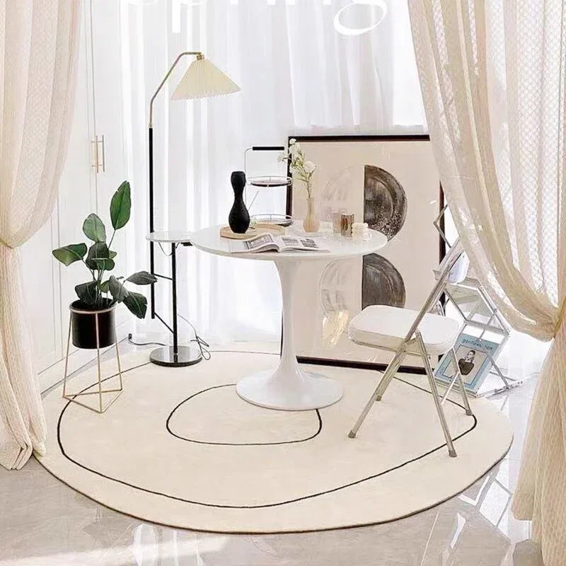 Ins Irregular Carpet Living Room Coffee Table Floor Mat Nordic Simple Lines Large Rug Bedroom Bedside Soft Decor Carpets 러그 카페트